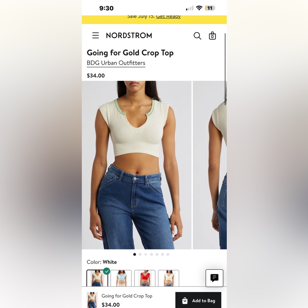 BDG urban outfitters Cream and green crop top #croptop
